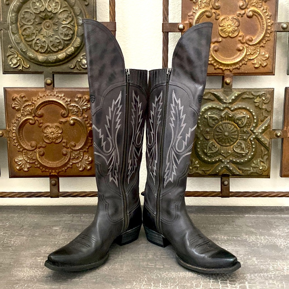 ARIAT Charcoal Gray Distressed OTK Cowboy Boots